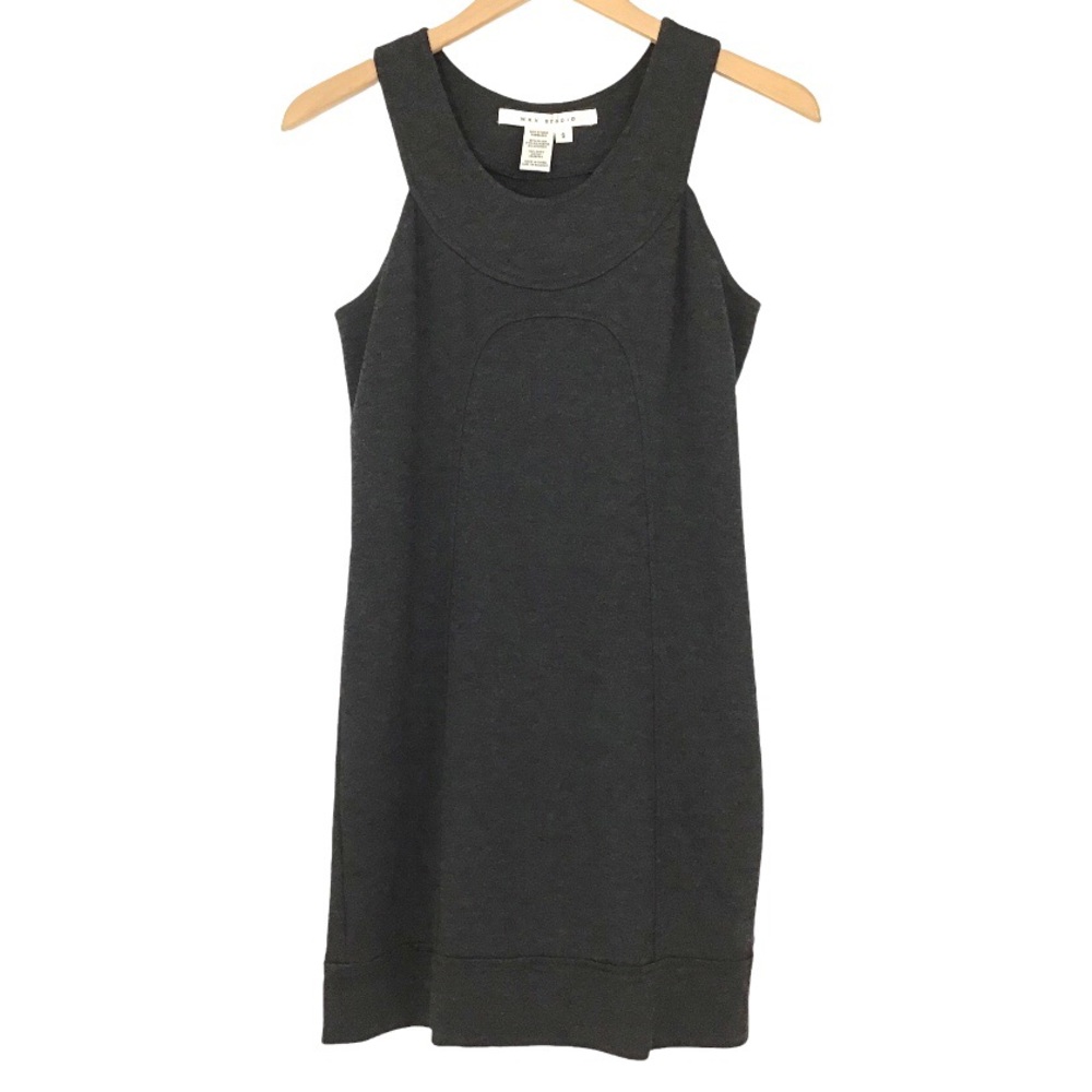 Max Studios Sleeveless Bodycon Dress Size S Heather Black Stretchy Material